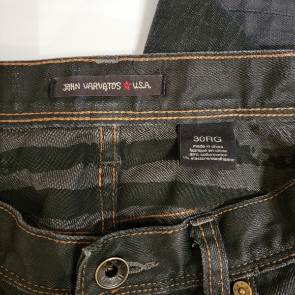 John Varvatos Jeans Men's 30x32 Black Button Fly Regular Straight Denim Designer - Picture 5 of 7